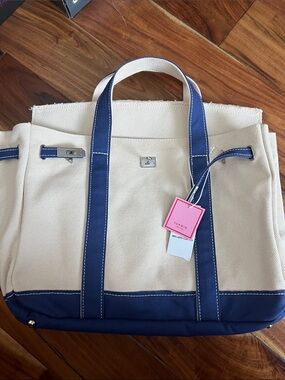 Sunwin Navy & Cream Canvas boatkin Tote Bag